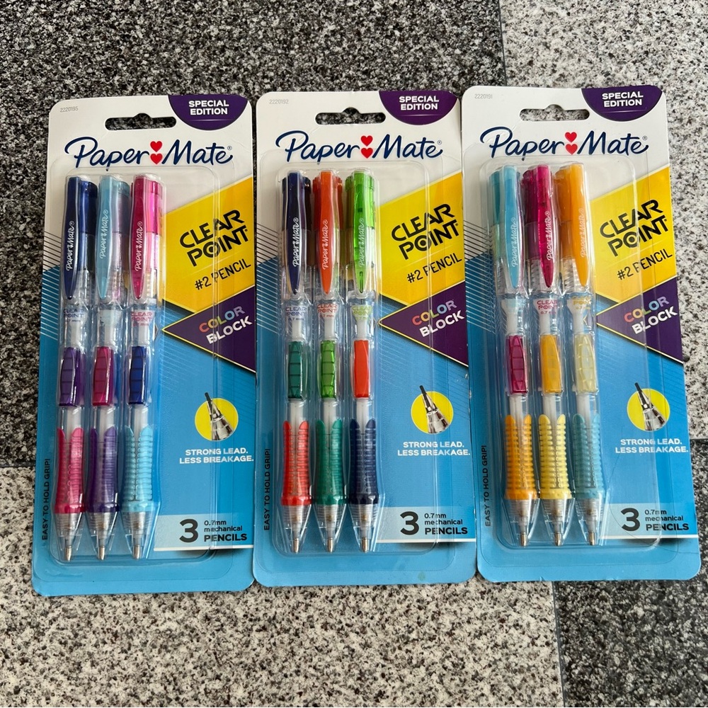 Paper Mate Clear Point Color Block Mechanical Pencils - Multicolor (3 Pack) - Picture 2 of 6